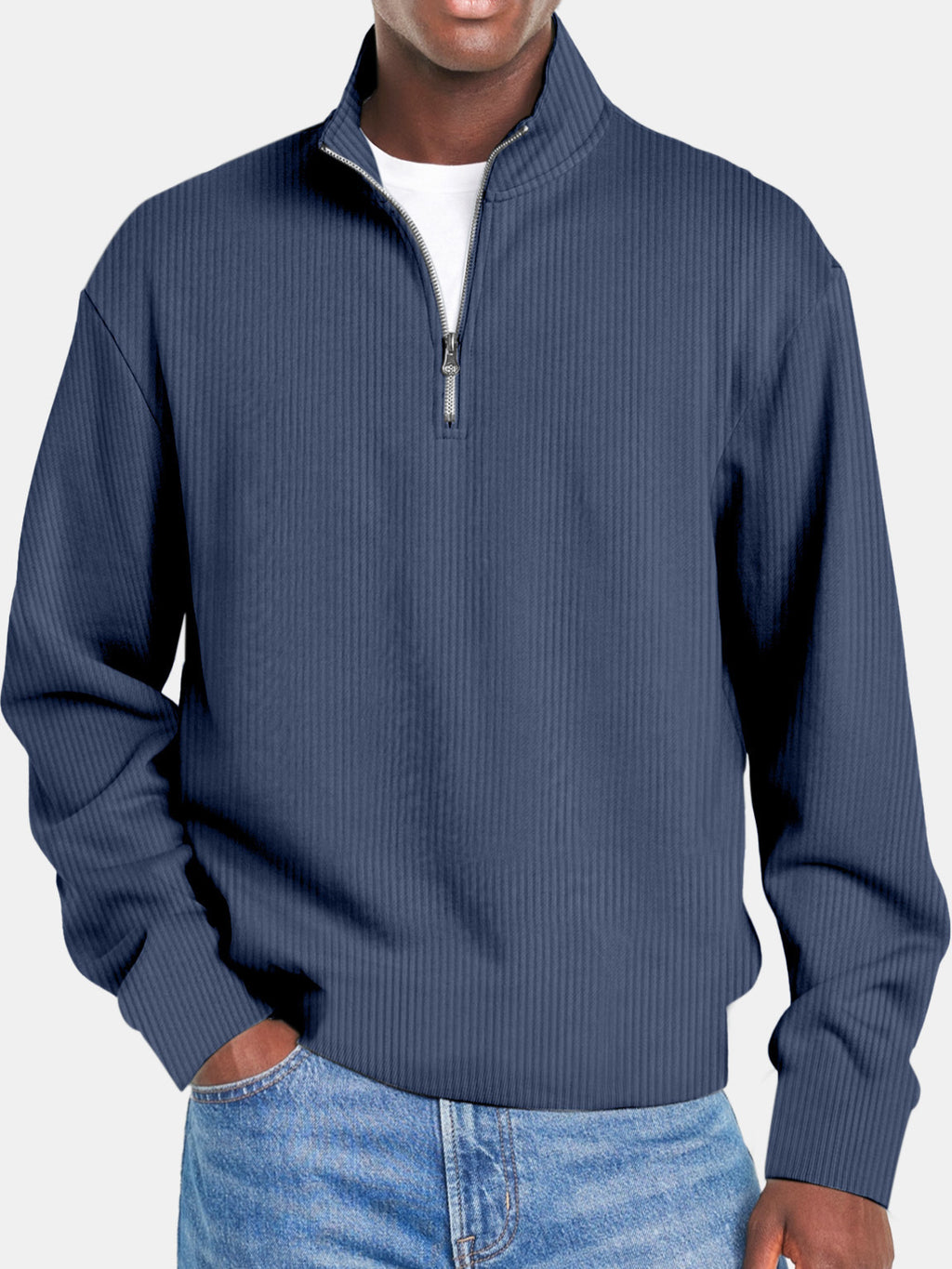 Men's Long-Sleeved Zipper Casual Top