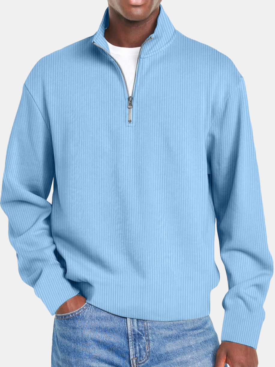 Men's Long-Sleeved Zipper Casual Top