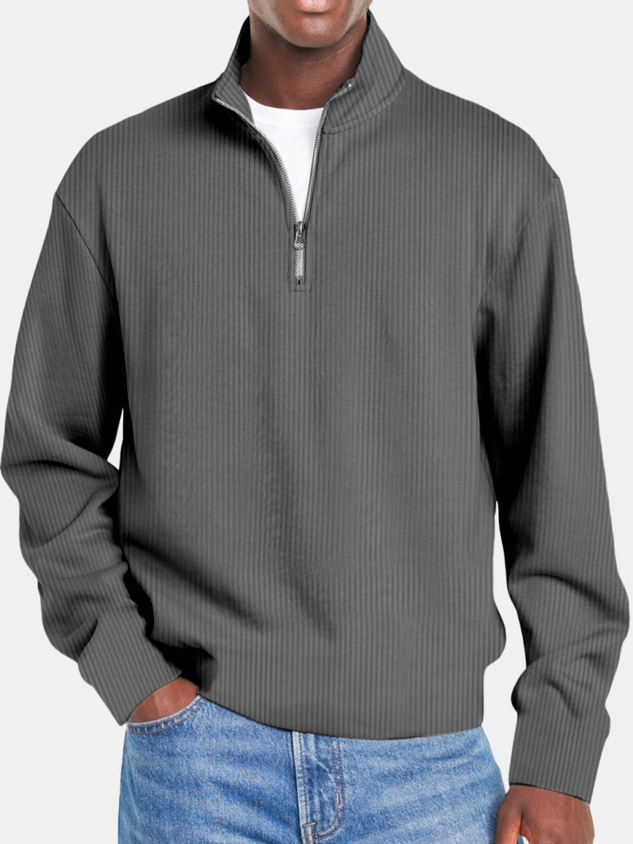 Men's Long-Sleeved Zipper Casual Top
