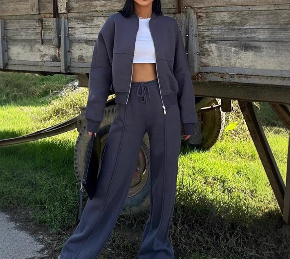 Two-Piece Street Style Long-Sleeved Jackets and pants