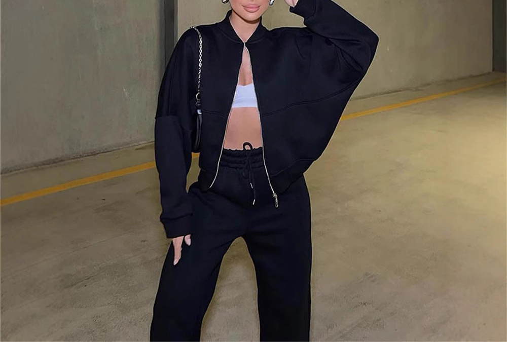 Two-Piece Street Style Long-Sleeved Jackets and pants