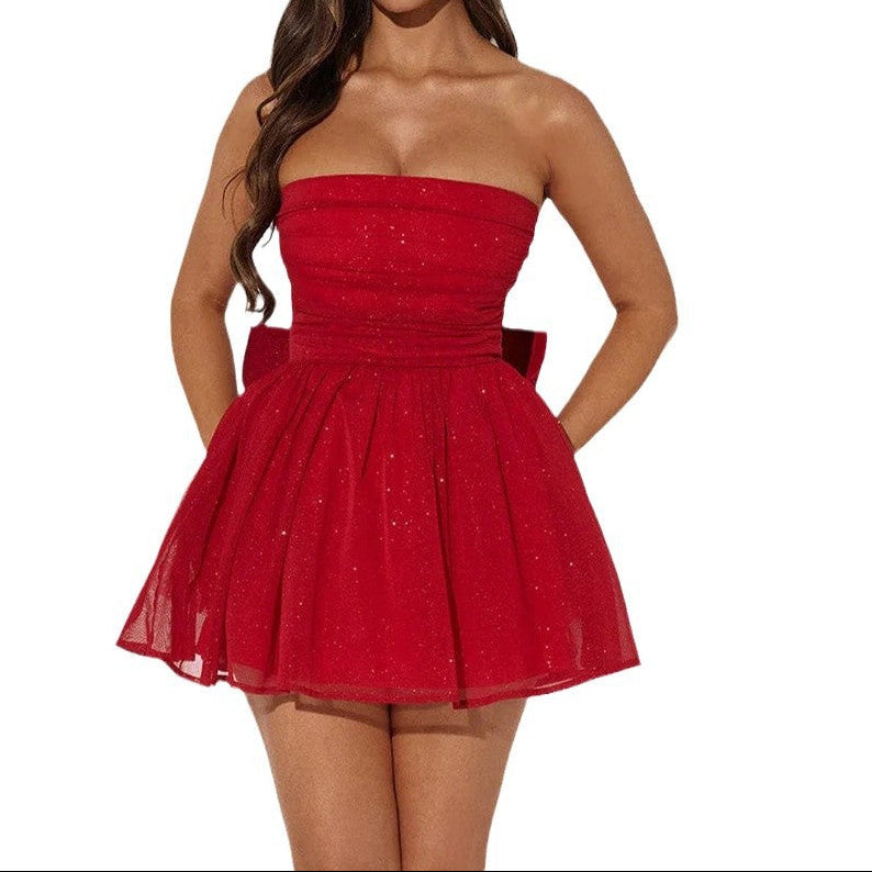 Women's dress mesh strap flash backless