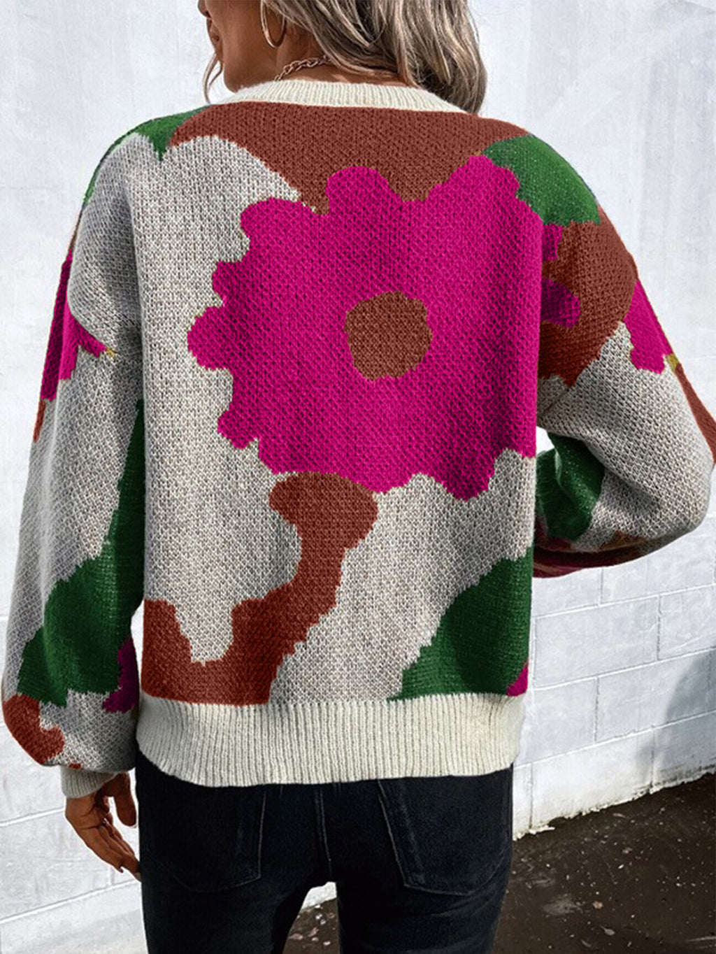 Jacquard Casual Pullover Sweater