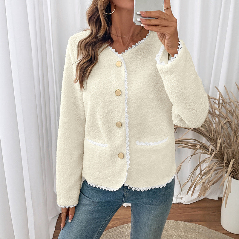American Fashion Elegant Lamb Wool Cardigan