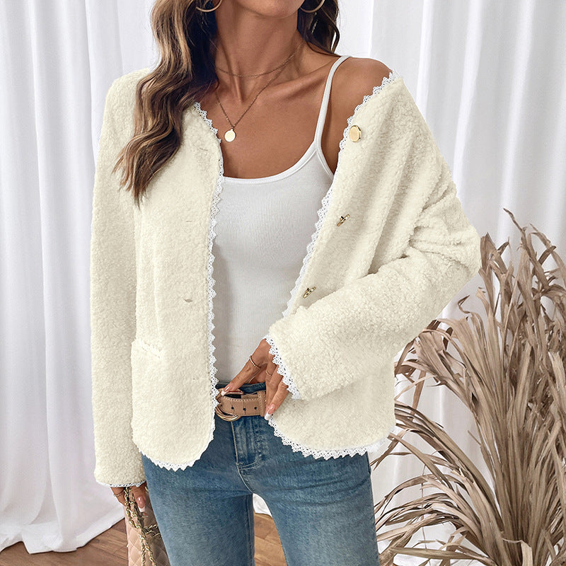 American Fashion Elegant Lamb Wool Cardigan