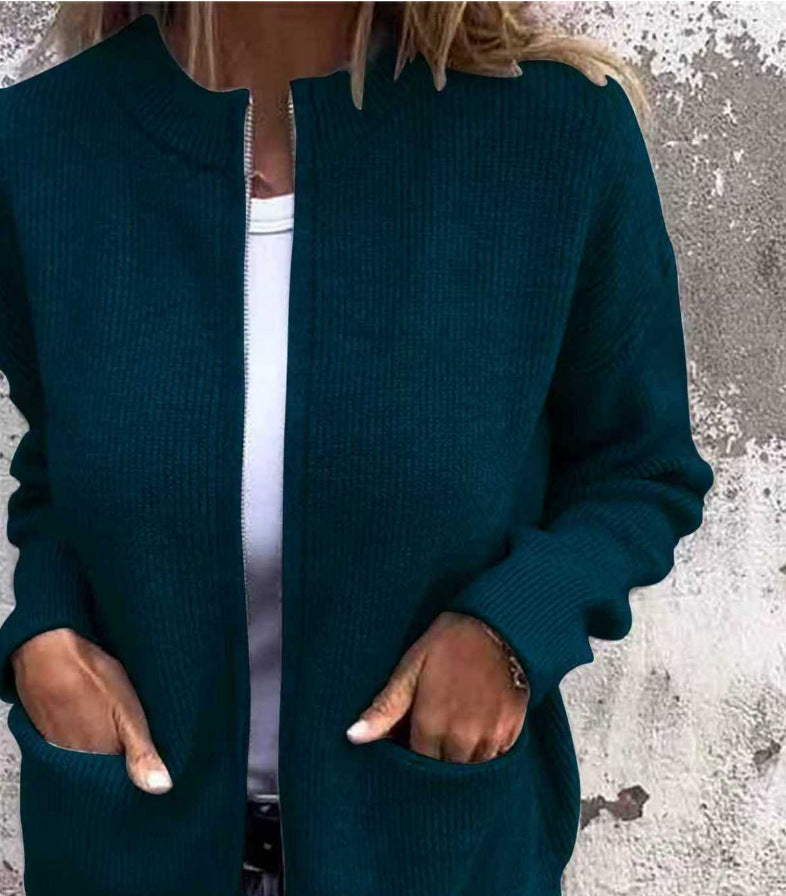 Popular Fashion Casual Stand Collar Zipper Jacket