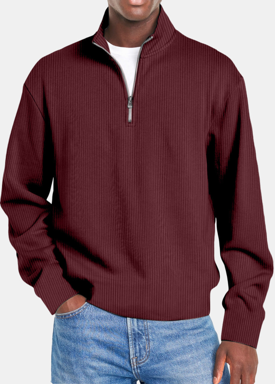 Men's Long-Sleeved Zipper Casual Top