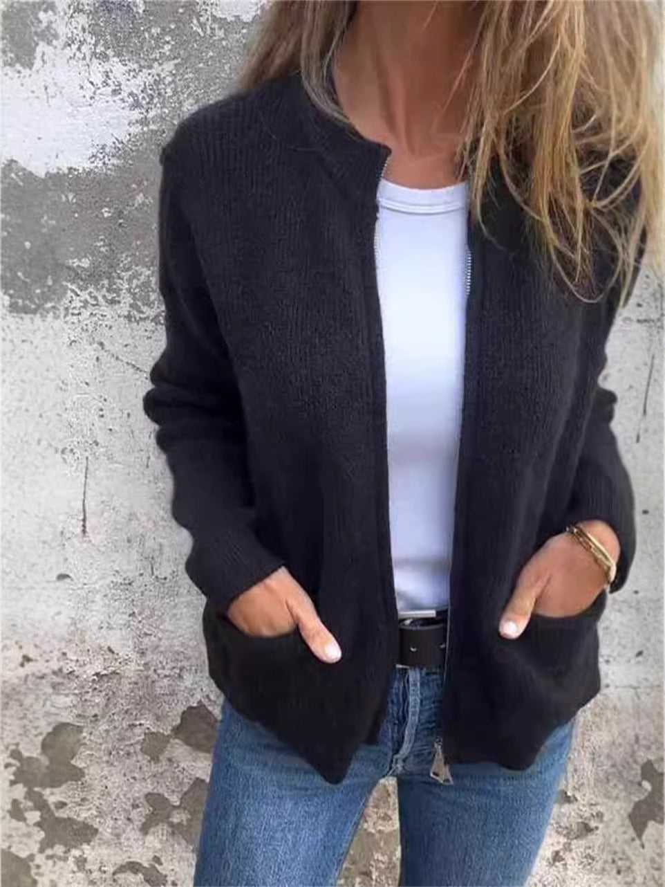 Popular Fashion Casual Stand Collar Zipper Jacket