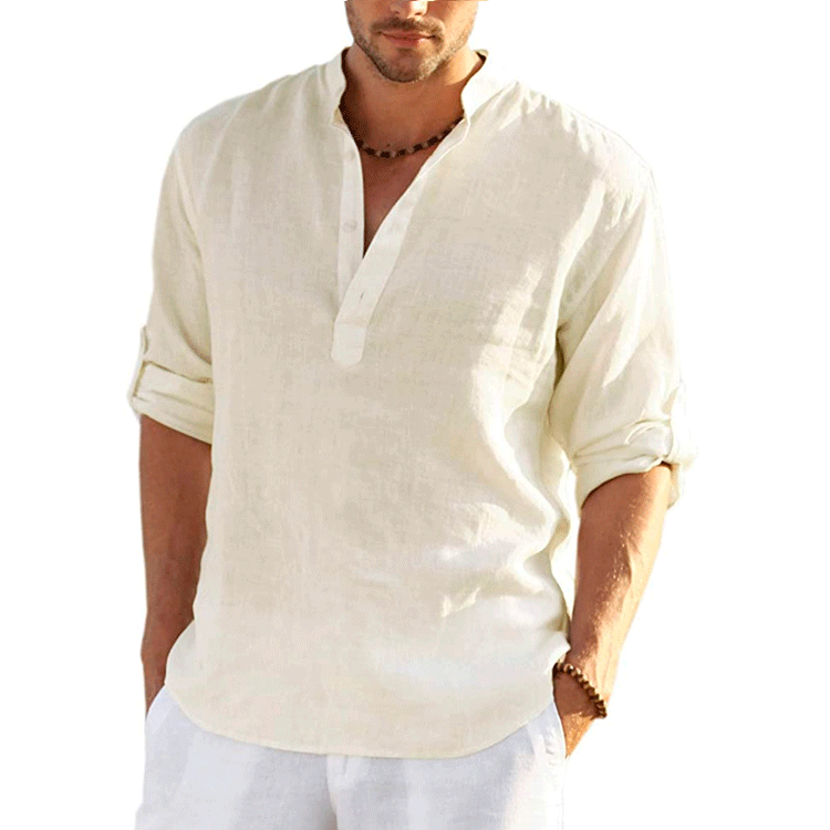 linen long-sleeved T-shirt