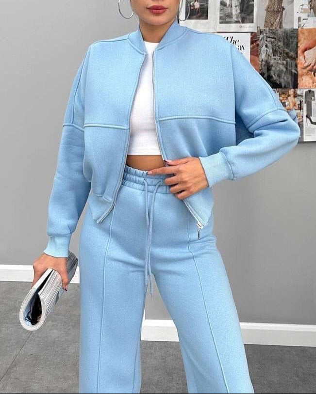 Two-Piece Street Style Long-Sleeved Jackets and pants