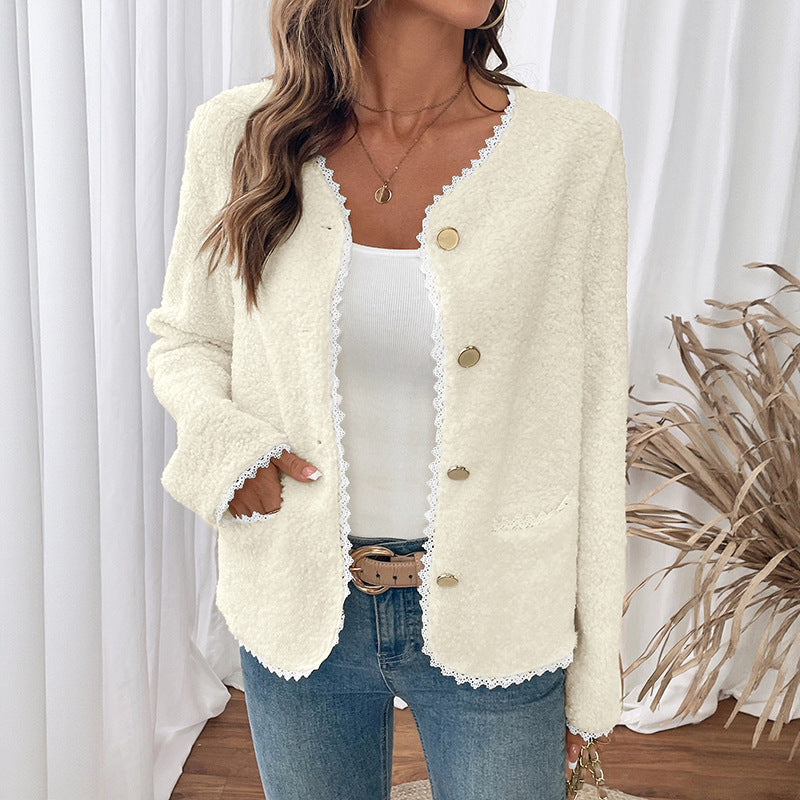 American Fashion Elegant Lamb Wool Cardigan